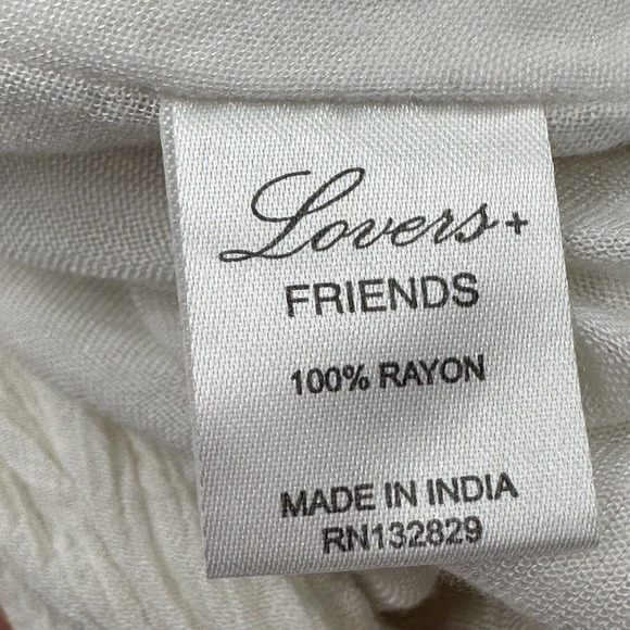 Lovers +‎ Friends Womens SMALL Romper Ruffle Open Back Slouchy Gauze Ruffle Boho - Picture 13 of 15